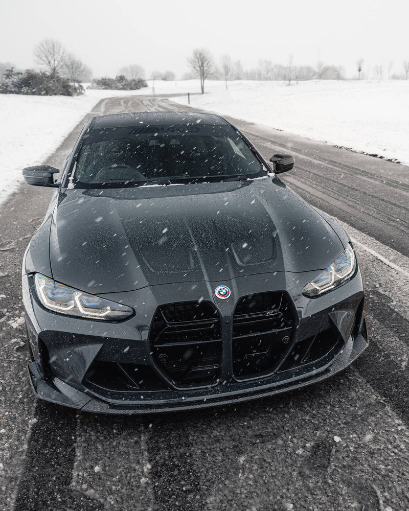 BMW G80 M3 & G82 G83 M4 ABS PLASTIC GLOSS BLACK CSL STYLE FRONT KIDNEY GRILLES WITH ACC FITMENT (2021+)