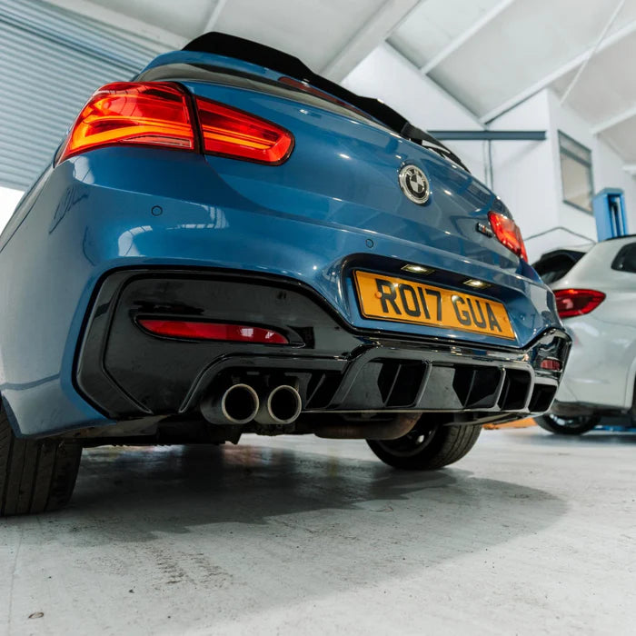 BMW 1 Series M Sport F20 F21 LCI Single Exit (118i 120i 120d 125i) EVO-1 Gloss Black Rear Diffuser by ZAERO (2015-2019)