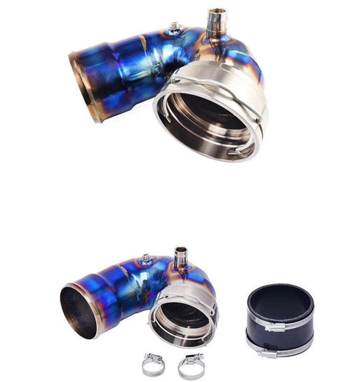 TITANIUM COOLER BACK CHARGEPIPE WITH METH BUNGS - RMT Performance European & Exotics
