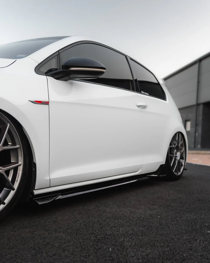 VW Golf, Golf GTI & Golf R Mk7 / Mk7.5 EVO-1 Gloss Black Side Skirts by ZAERO (2014-2020)