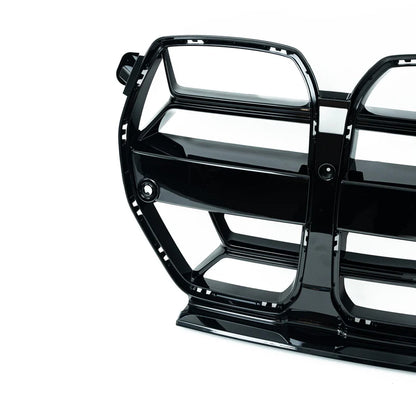 BMW G80 M3 & G82 G83 M4 ABS PLASTIC GLOSS BLACK CSL STYLE FRONT KIDNEY GRILLES WITH ACC FITMENT (2021+)