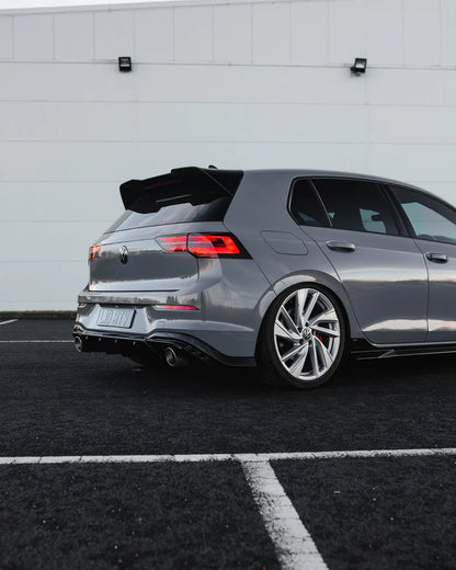 VW Golf GTI Mk8 & Mk8.5 EVO-1 Gloss Black Rear Diffuser by ZAERO (2020+)
