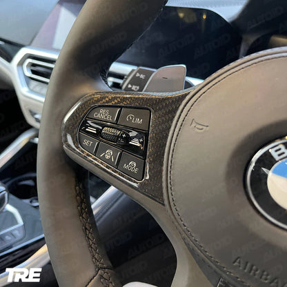 TRE PRE-PREG CARBON FIBRE STEERING WHEEL TRIM ACCENT FOR BMW M SPORT MODELS (2018 + F40 F44 G20 G21 G42 G30) - Steering