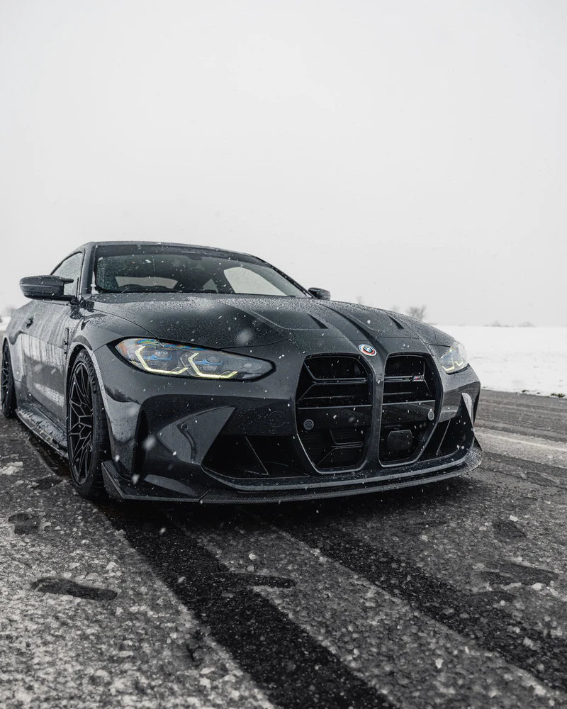 BMW G80 M3 & G82 G83 M4 ABS PLASTIC GLOSS BLACK CSL STYLE FRONT KIDNEY GRILLES WITH ACC FITMENT (2021+)