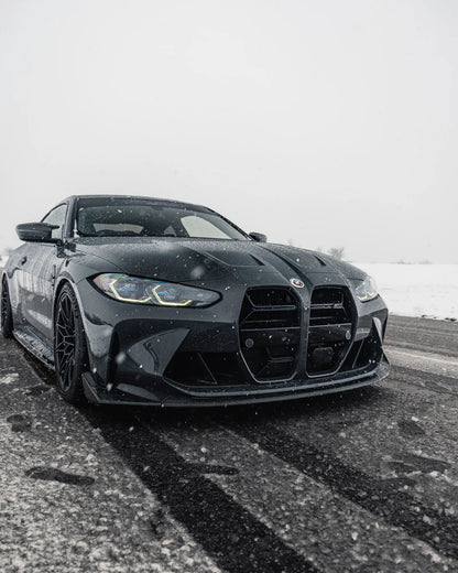 BMW G80 M3 & G82 G83 M4 ABS PLASTIC GLOSS BLACK CSL STYLE FRONT KIDNEY GRILLES WITH ACC FITMENT (2021+)