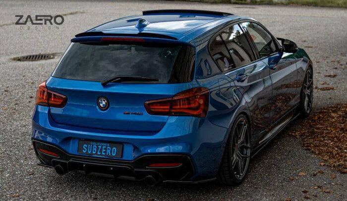 BMW 1 Series, M135i & M140i F20 F21 LCI EVO-1 Gloss Black Diffuser Side Spat Flap Extensions by ZAERO (2015-2019)