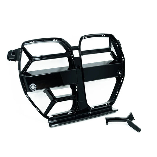 BMW G80 M3 & G82 G83 M4 ABS PLASTIC GLOSS BLACK CSL STYLE FRONT KIDNEY GRILLES WITH ACC FITMENT (2021+)