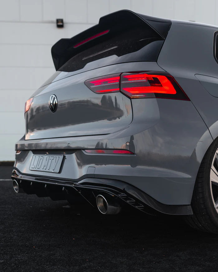 VW Golf GTI Mk8 & Mk8.5 EVO-1 Gloss Black Rear Diffuser by ZAERO (2020+)
