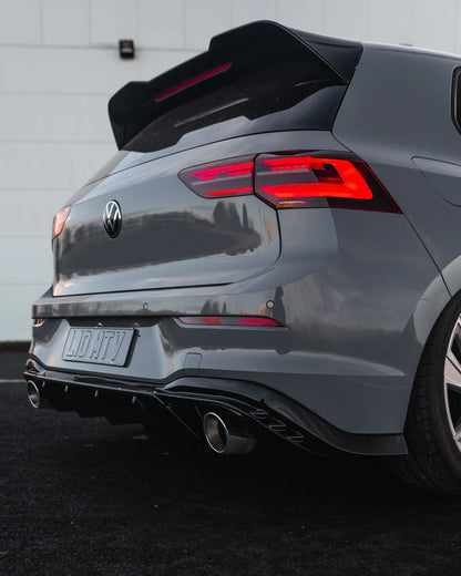 VW Golf GTI Mk8 & Mk8.5 EVO-1 Gloss Black Rear Diffuser by ZAERO (2020+)