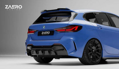 BMW 1 Series M Sport F40 Single Exit (116i 116d 118i 118d) EVO-1 Gloss Black Rear Diffuser by ZAERO (2019-2024)
