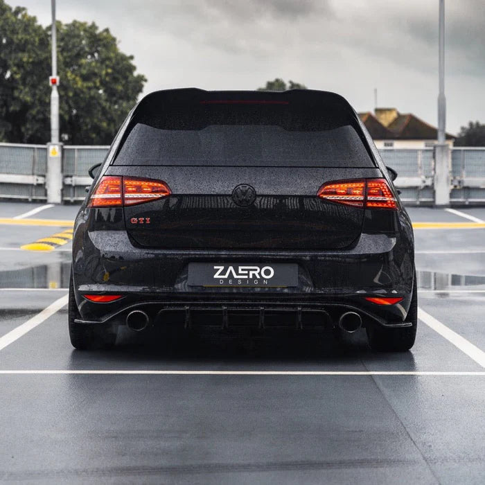 VW Golf GTI Mk7 EVO-1 Gloss Black Rear Diffuser by ZAERO (2013-2017)