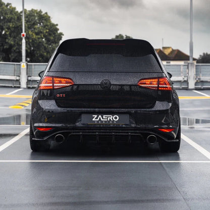 VW Golf GTI Mk7 EVO-1 Gloss Black Rear Diffuser by ZAERO (2013-2017)