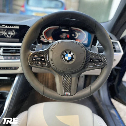 TRE Pre-Preg Carbon Fibre Steering Wheel Trim for BMW M Sport (2018-2024, F40 F44 G20 G21 G42 G30)