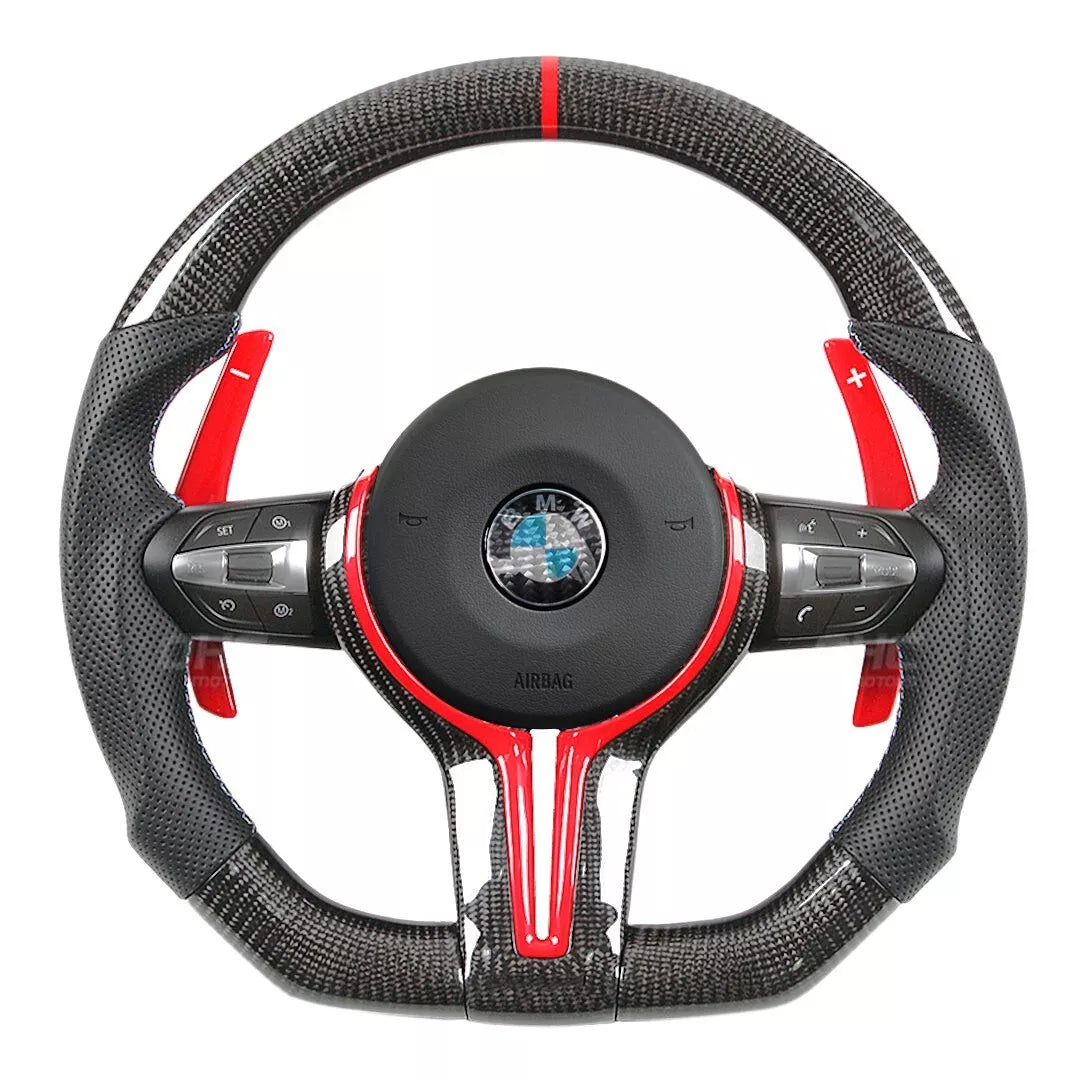Carbon Flat Bottom Steering Wheel for BMW M2 F87/M3 F80/M4 F82/M5 F90 - Steering Wheel