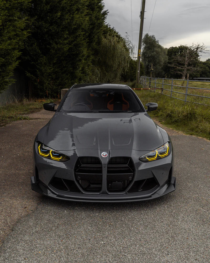 BMW G80 M3 & G82 G83 M4 ABS PLASTIC GLOSS BLACK CSL STYLE FRONT KIDNEY GRILLES WITH ACC FITMENT (2021+)