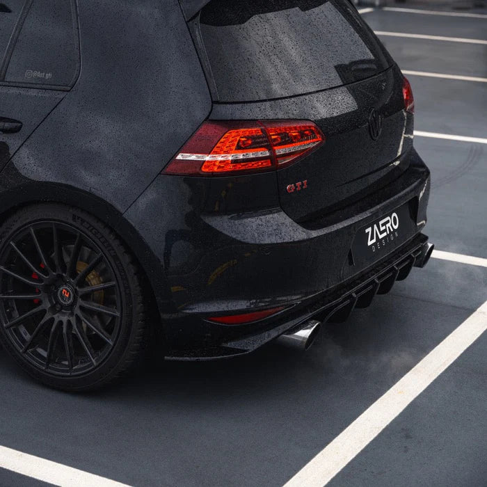 VW Golf GTI Mk7 EVO-1 Gloss Black Rear Diffuser by ZAERO (2013-2017)