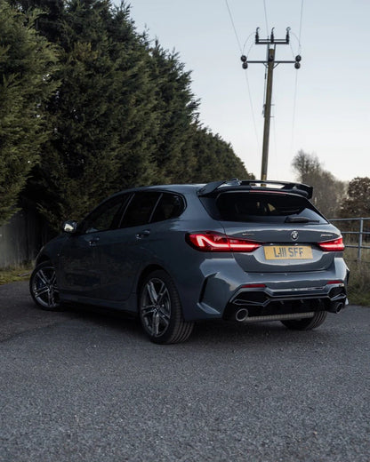 BMW M135i & 1 Series Dual Exit (128ti, 120d, 120i) F40 EVO-1 Gloss Black Rear Diffuser by ZAERO (2019-2024)