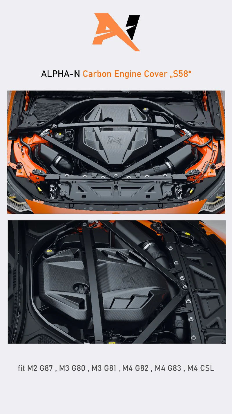 BMW M2 G87 Carbon Fibre Engine Cover by Alpha-N (2023 + ) - Carbon Engine Cover