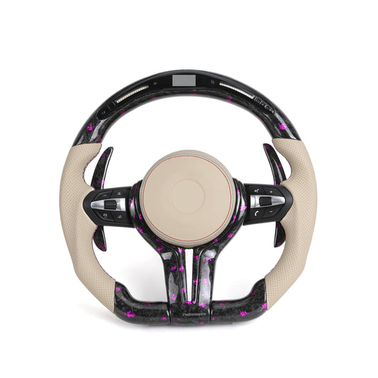 BMW Custom Steering Wheel Purple Forged Carbon Fibre LED F Series M2 M3 M4 X5 X6 - Steering Wheel
