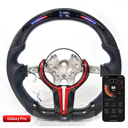 BMW F20/F21/F30 M2 F87 M3 F80 M4 F82 & M5 F90 CUSTOM CARBON FIBRE & GALAXY LED STEERING WHEEL BY TDD - Steering Wheel