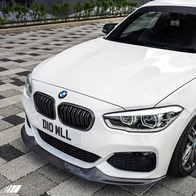 CARBON FIBRE DOUBLE SLAT KIDNEY GRILLES FOR BMW 1 SERIES (2015-2019, LCI F20 F21)