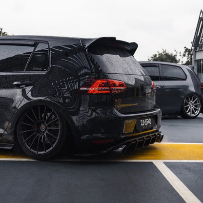 VW Golf GTI Mk7 EVO-1 Gloss Black Rear Diffuser by ZAERO (2013-2017)