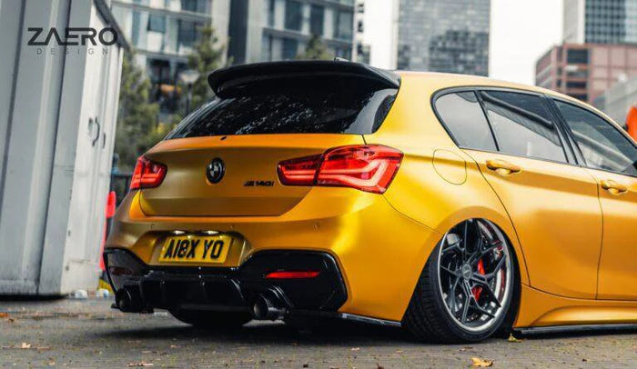 BMW 1 Series, M135i & M140i F20 F21 LCI EVO-1 Gloss Black Diffuser Side Spat Flap Extensions by ZAERO (2015-2019)