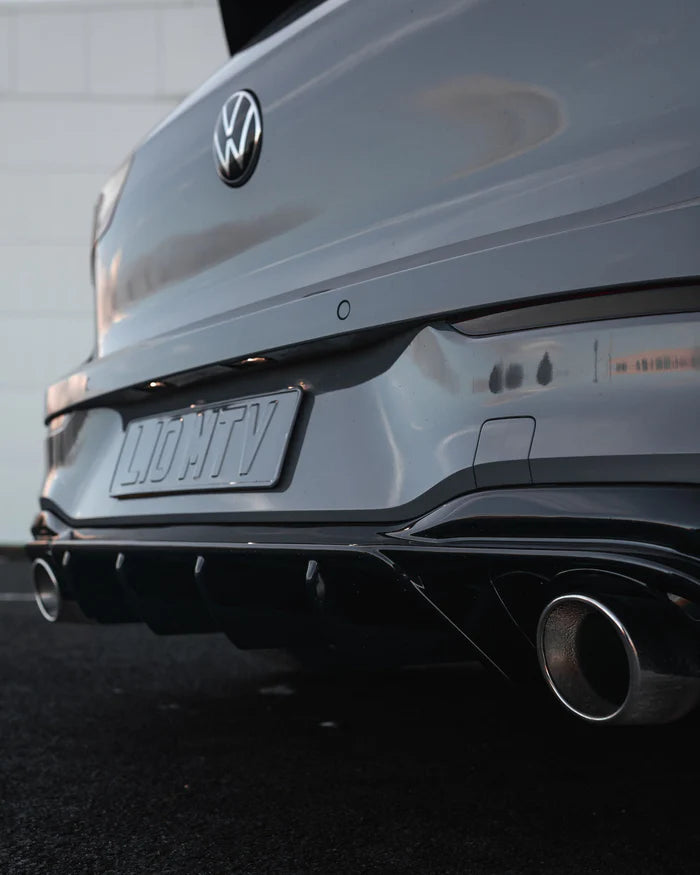 VW Golf GTI Mk8 & Mk8.5 EVO-1 Gloss Black Rear Diffuser by ZAERO (2020+)