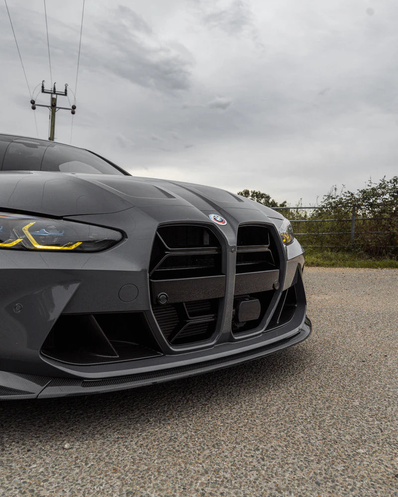BMW G80 M3 & G82 G83 M4 ABS PLASTIC GLOSS BLACK CSL STYLE FRONT KIDNEY GRILLES WITH ACC FITMENT (2021+)