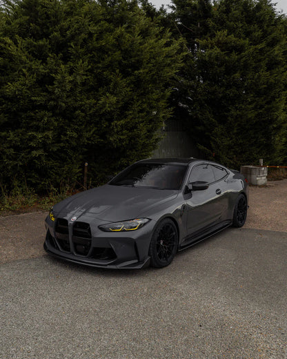 BMW G80 M3 & G82 G83 M4 ABS PLASTIC GLOSS BLACK CSL STYLE FRONT KIDNEY GRILLES WITH ACC FITMENT (2021+)