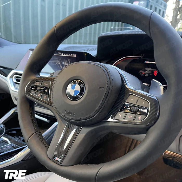 TRE Pre-Preg Carbon Fibre Steering Wheel Trim for BMW M Sport (2018-2024, F40 F44 G20 G21 G42 G30)