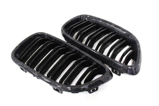 Carbon Fibre Double Slat Kidney Grilles for BMW 2 Series & M2 (2014-2020, F22 F87)