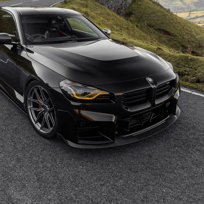 BMW G87 M2 TR87 CARBON FIBRE FRONT SPLITTER WITH WINGLETS BY TRE (2023 + ) - Carbon Splitter