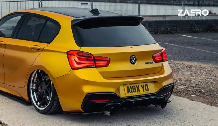 BMW 1 Series, M135i & M140i F20 F21 LCI EVO-1 Gloss Black Diffuser Side Spat Flap Extensions by ZAERO (2015-2019)