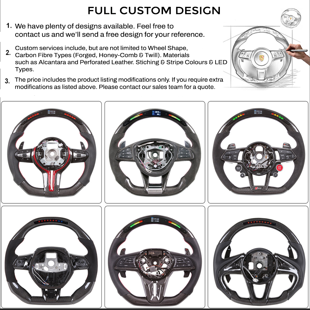 BMW F20/F21/F30 M2 F87 M3 F80 M4 F82 & M5 F90 CUSTOM CARBON FIBRE & GALAXY LED STEERING WHEEL BY TDD - Steering Wheel
