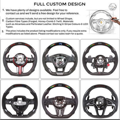 BMW F20/F21/F30 M2 F87 M3 F80 M4 F82 & M5 F90 CUSTOM CARBON FIBRE & GALAXY LED STEERING WHEEL BY TDD - Steering Wheel