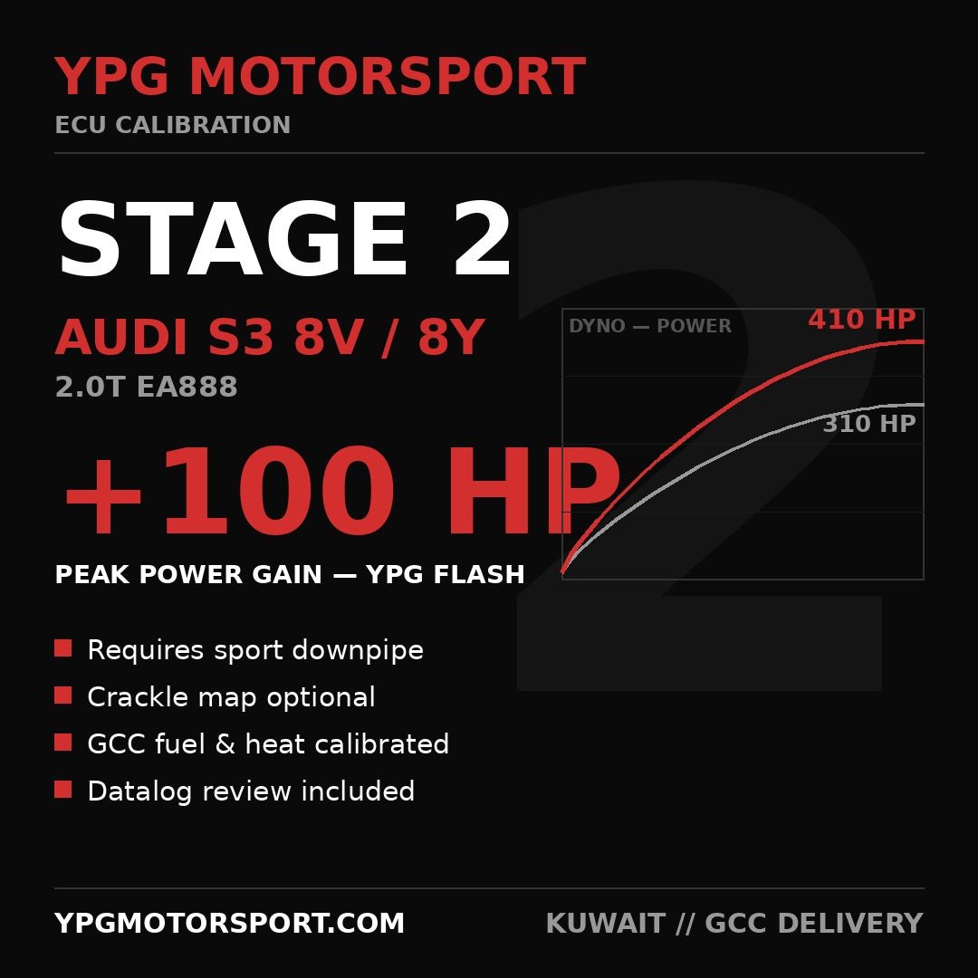 Audi S3 Stage 2 ECU Tune +100 HP — YPG Motorsport