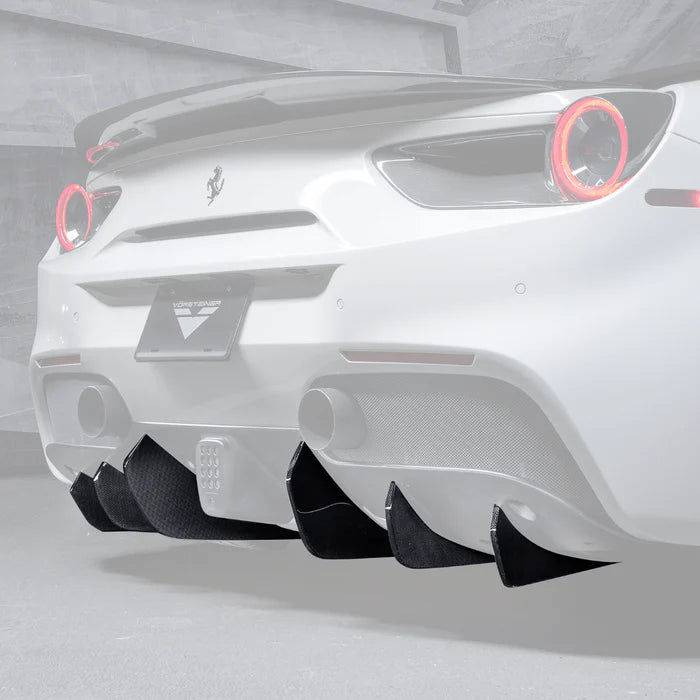 Ferrari 488 Diavolo Carbon Fiber Rear Diffuser Fins by Vordteiner