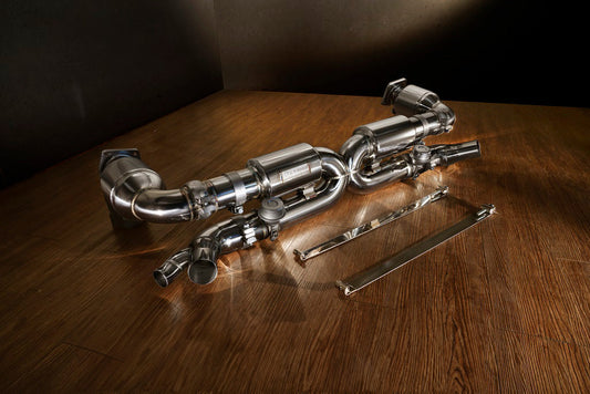 Performance Valvetronic exhaust for Porsche 991 Turbo with aggressive tone and on-demand quiet mode
