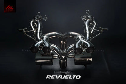 Fi EXHAUST Valvetronic Ultra Edition for Lamborghini Revuelto with OBD dongle to prevent CEL after replacing factory catalytic converters.