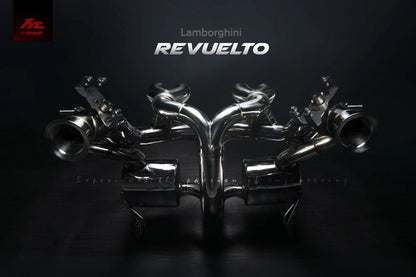 Fi EXHAUST Valvetronic Ultra Edition for Lamborghini Revuelto with OBD dongle to prevent CEL after replacing factory catalytic converters.