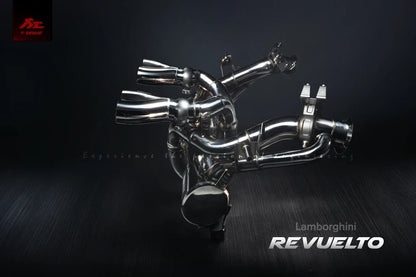 Fi EXHAUST Valvetronic Ultra Edition for Lamborghini Revuelto with OBD dongle to prevent CEL after replacing factory catalytic converters.