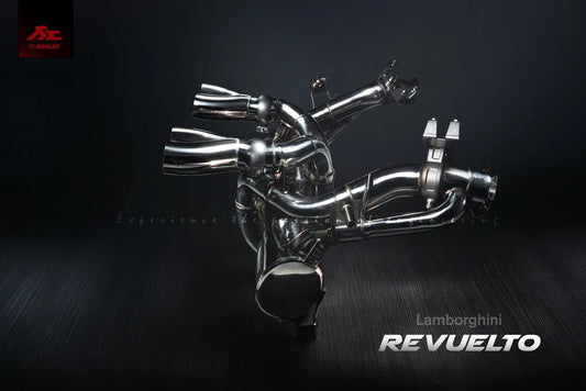 Fi EXHAUST Valvetronic Ultra Edition for Lamborghini Revuelto with OBD dongle to prevent CEL after replacing factory catalytic converters.
