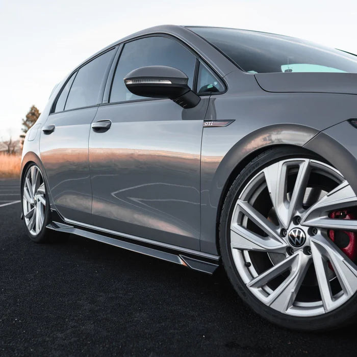 VW Golf / Golf GTI / Golf R Mk8 & Mk8.5 EVO-1 Gloss Black Side Skirts by ZAERO (2020+)