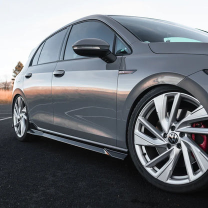 VW Golf / Golf GTI / Golf R Mk8 & Mk8.5 EVO-1 Gloss Black Side Skirts by ZAERO (2020+)