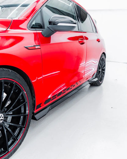VW Golf / Golf GTI / Golf R Mk8 & Mk8.5 EVO-1 Gloss Black Side Skirts by ZAERO (2020+)