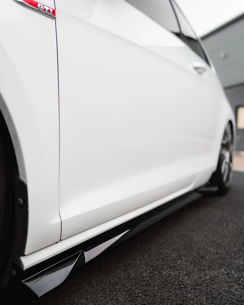 VW Golf, Golf GTI & Golf R Mk7 / Mk7.5 EVO-1 Gloss Black Side Skirts by ZAERO (2014-2020)