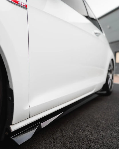 VW Golf, Golf GTI & Golf R Mk7 / Mk7.5 EVO-1 Gloss Black Side Skirts by ZAERO (2014-2020)
