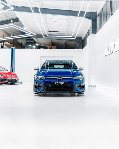 VW Golf R Mk8 EVO-1 Gloss Black Front Splitter by ZAERO (2020-2024)